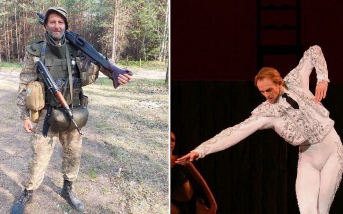 Aleksander Szapowal jako żołnierz i na deskach opery Źródło: Facebook/Valentyna Samchenko