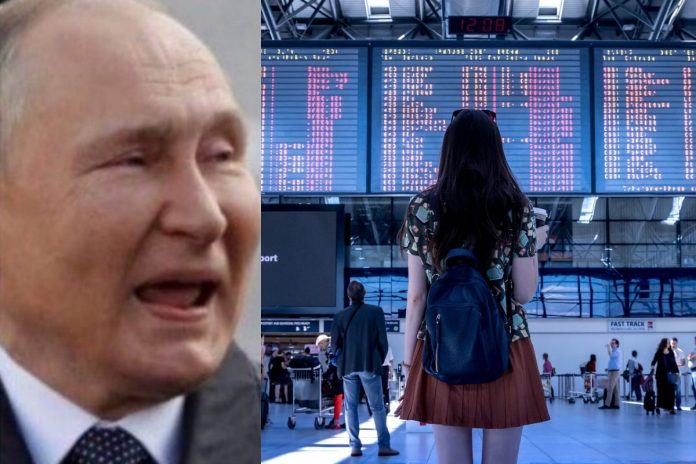 Władimir Putin, lotnisko Źródło: Twitter, Pixabay, collage