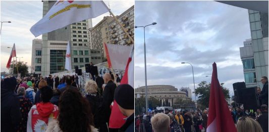 Protest przeciwko cenzurze w Warszawie.