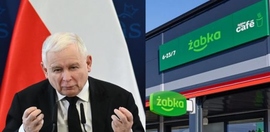 Jarosław Kaczyński, "Żabka" Źródło: PAP, collage