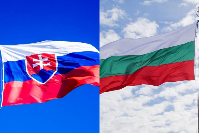 Flagi Słowacji i Bułgarii