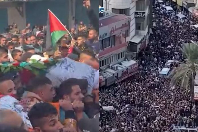 Tłumy podczas pogrzebów w Palestynie, które miały miejsce w ostatnich dniach.