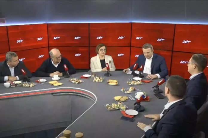 szosty-dzien-tygodnia Andrzej Halicki, Włodzimierz Czarzasty, Anna Zalewska, Andrzej Stankiewicz, Robert Winnicki oraz Łukasz Rzepecki w programie 6. Dzień Tygodnia w Radiu ZET