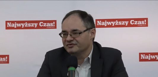 Prof. Adam Wielomski na Konferencji Prawicy Wolnościowej. Fot. YouTube/Tomasz Sommer