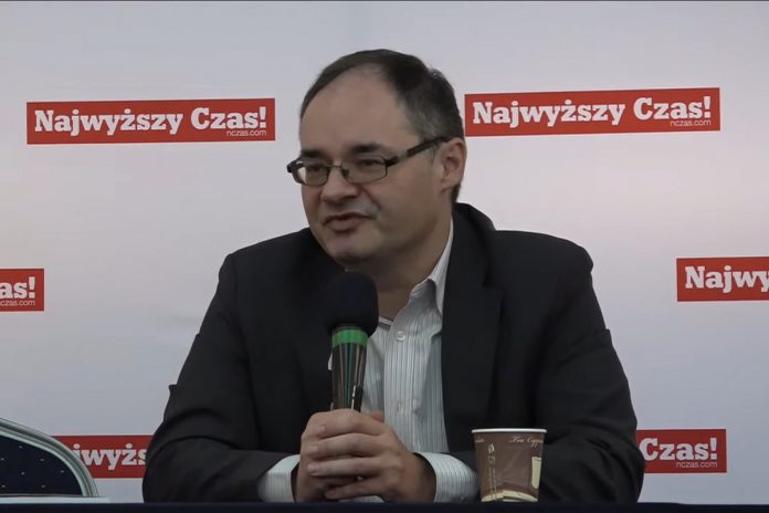 Prof. Adam Wielomski na Konferencji Prawicy Wolnościowej. Fot. YouTube/Tomasz Sommer
