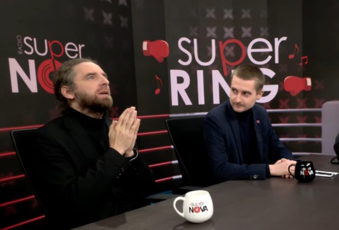 Dobromir Sośnierz i Maciej Szlinder w radiu SuperNova Źródło: YouTube