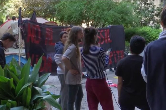Ekoterroryści okupujący Uniwersytet w Barcelonie / Foto: screen Twitter