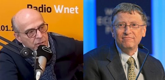 Jan Pospieszalski, Bill Gates Źródło: YouTube/Radio Wnet, WikiMedia, collage