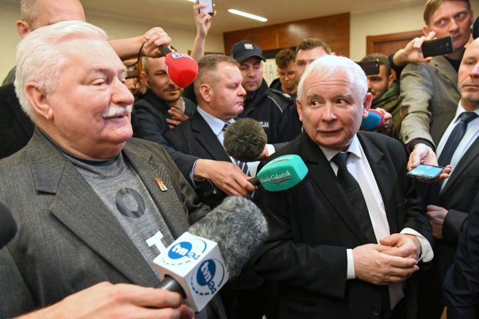 Lech Wałęsa i Jarosław Kaczyński Źródło: PAP/Adam Warżawa