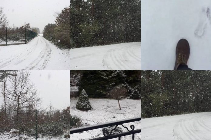 Śnieg-Zima-Kaszuby-pogoda-nczas Środek jesieni, a na Kaszubach sypie śnieg Fot. NCzas
