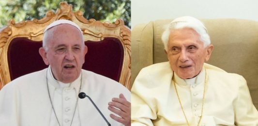 Franciszek i Benedykt XVI / Foto: PAP (kolaż)