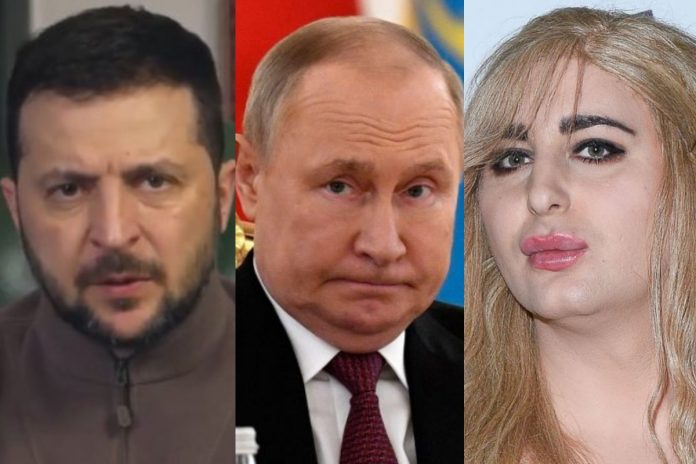 Wołodymyr Zełenski, Władimir Putin, Rafalala Źródło: YouTube, PAP, Twitter, collage