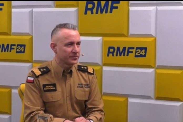 Szef Państwowej Straży Pożarnej generał brygadier Andrzej Bartkowiak / Foto: screen RMF FM