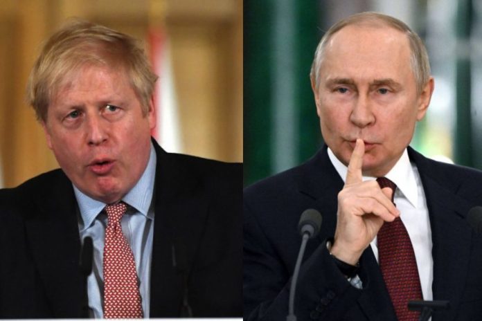 Boris Johnson, Władimir Putin Źródło: PAP, collage