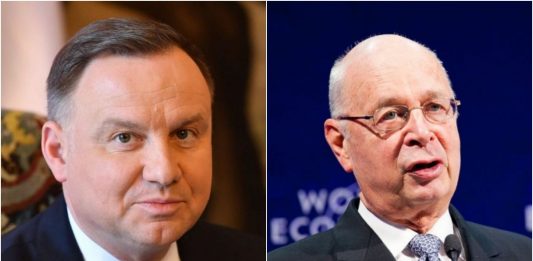 Andrzej Duda i Klaus Schwab.