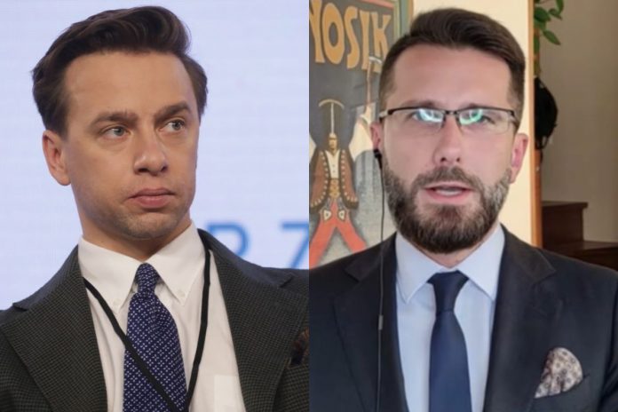 Krzysztof Bosak i Radosław Fogiel / Foto: PAP / screen YouTube: RMF FM (kolaż)