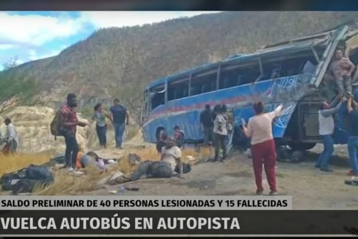 Wypadek autobusu z migrantami. Zdjęcie: YT (screen)