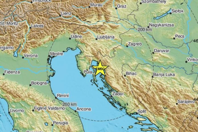 Trzęsienie ziemi o sile 5.5 mag w Chorwacji. Foto: emsc-csem