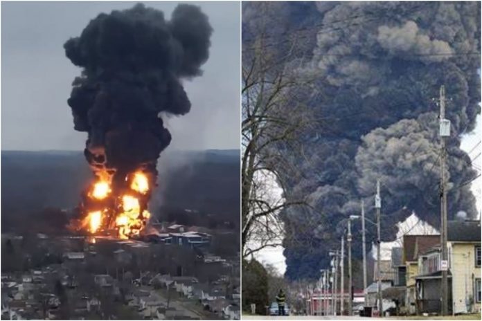 Katastrofa w Ohio. Wykoleił się pociąg przewożący szkodliwe chemikalia. Pożaru nie udaje się ugasić od kilku dni, w głównych mediach mało informacji na ten temat.