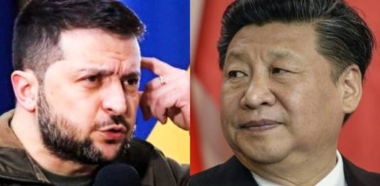 Wołodymyr Zełenski oraz Xi Jinping.