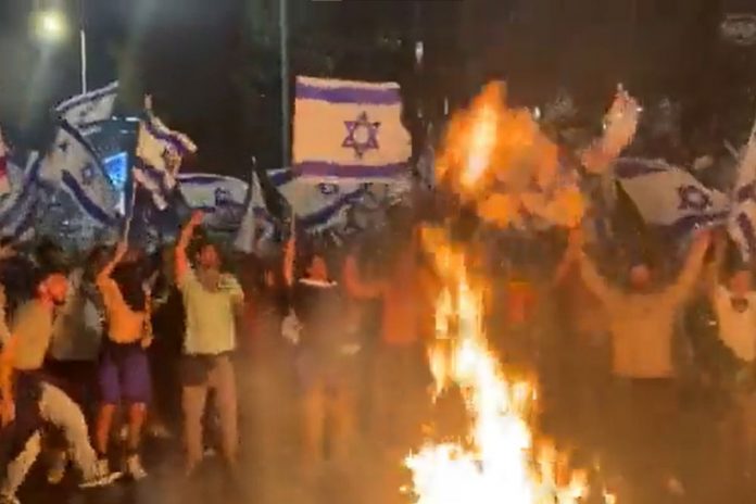 Antyrządowe protesty w Izraelu / Foto: screen Twitter