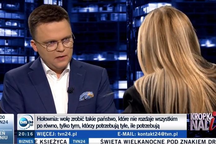 Szymon Hołownia i Monika Olejnik / Foto: screen TVN24