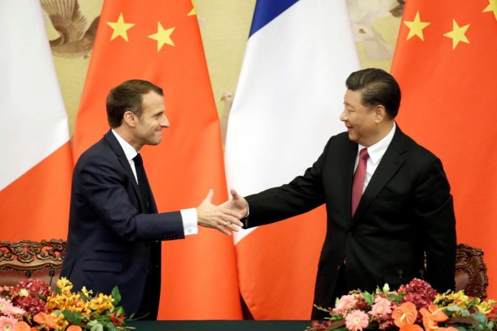 Emmanuel Macron oraz Xi Jinping.