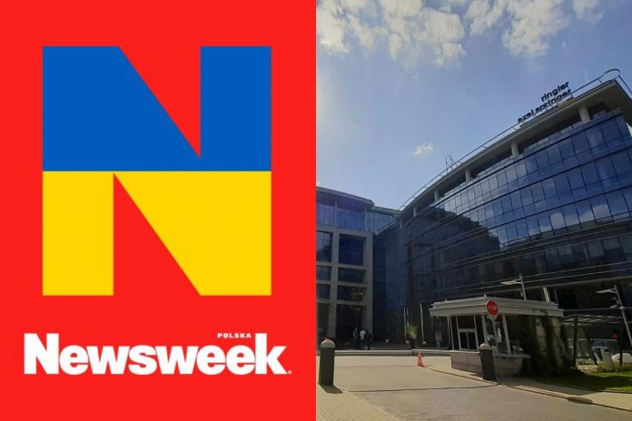 Logo Newsweek oraz siedziba Ringier Axel Springer Polska.