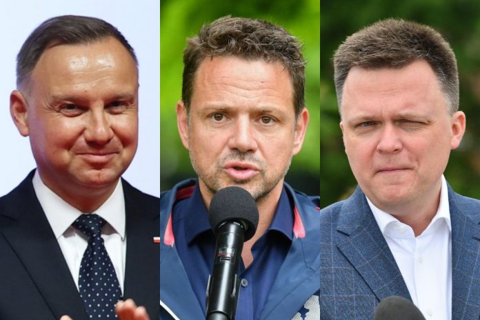 Andrzej Duda, Rafał Trzaskowski, Szymon Hołownia.