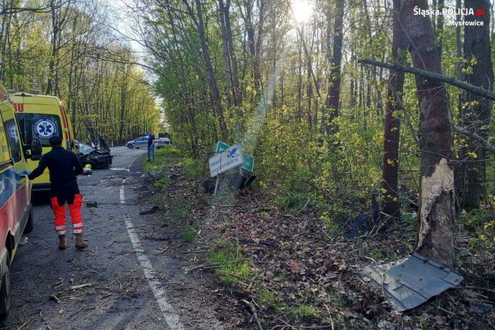 Wypadek w Mysłowicach spowodowany przez pijanego 27-letniego Ukraińca / Foto: Śląska Policja