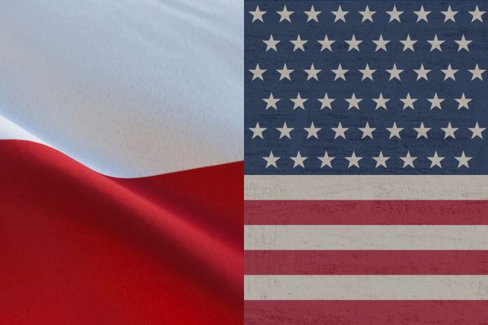 Polska i amerykańska flaga Źródło: Pixabay, collage