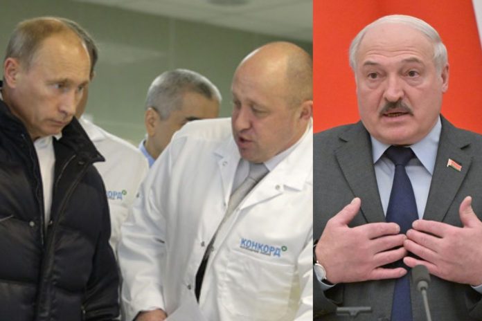 Władimir Putin i Jewgienij Prigożyn oraz Alaksandr Łukaszenka.
