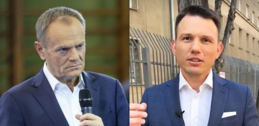 Donald Tusk i Sławomir Mentzen
