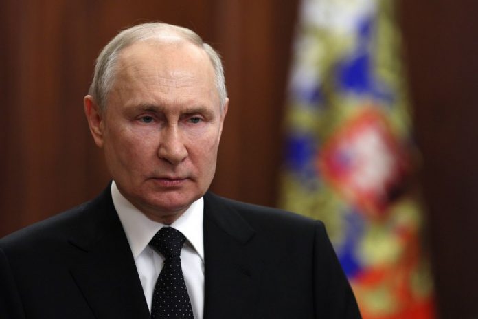 Prezydent Rosji Władimir Putin w telewizyjnym przemówieniu po buncie Grupy Wagnera.