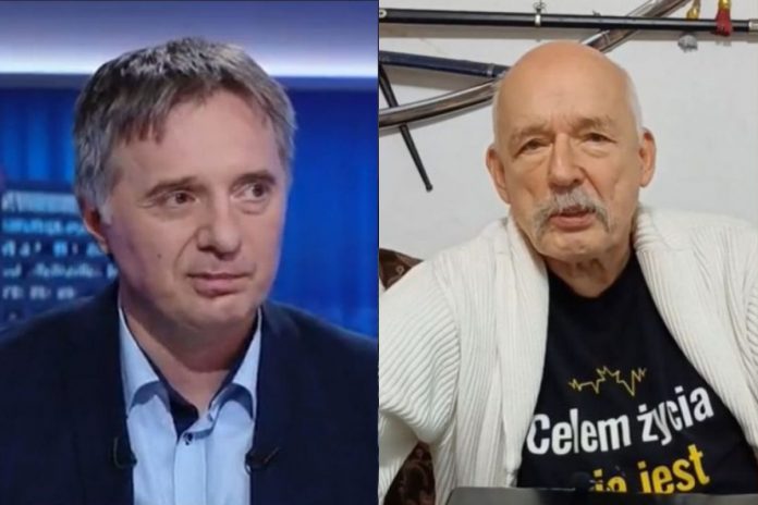 Paweł Basiukiewicz, Janusz Korwin-Mikke Źródło: Polsat News, TikTok, collage