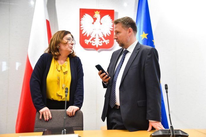 Wicemarszałek Sejmu Małgorzata Kidawa-Błońska oraz poseł KO Marcin Kierwiński.
