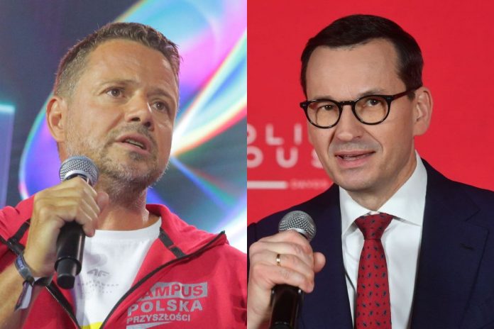 trzaskowski-morawiecki Rafał Trzaskowski oraz Mateusz Morawiecki.
