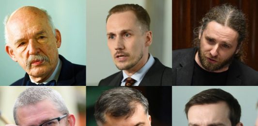 Janusz Korwin-Mikke, Konrad Berkowicz, Dobromir Sośnierz, Grzegorz Braun, Artur Dziambor, Jakub Kulesza Źródło: PAP, collage