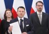 Sławomir Mentzen oraz Grzegorz Płaczek podczas konferencji w Sejmie. / Foto: screen YouTube/Konfederacja
