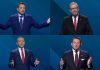 Rafał Trzaskowski, Grzegorz Braun, Karol Nawrocki oraz Sławomir Mentzen. / foto: screen TVP